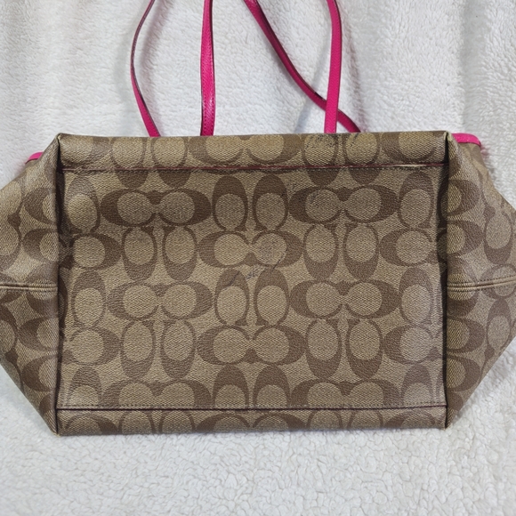 Coach Signature Luxury F34104 Leather Tote Khaki/Carol - Picture 10 of 16